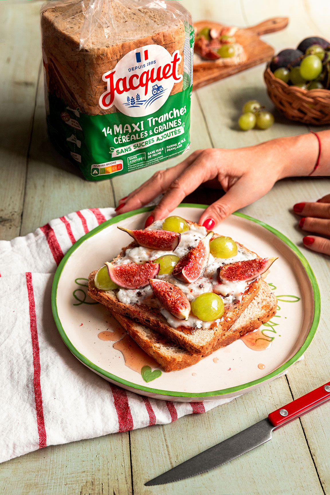 Toast sucré salé figue raisin chèvre